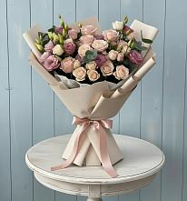 Букет цветов из:  Розы и Лизиантусы #REPLACE_PRED# Бачи-Юрте