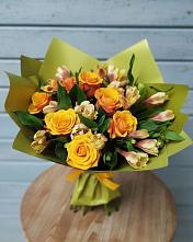 Букет цветов из:  Альстромерии и Розы в Бачи-Юрте