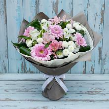Букет цветов из:  Герберы, Альстромерии и Хризантемы в Бачи-Юрте