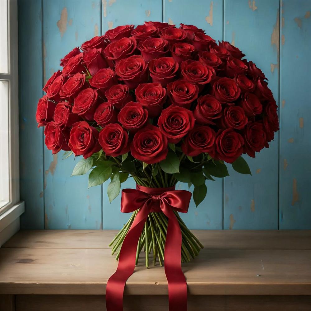 Букет Красные розы Блэк Меджик в Бачи-Юрте