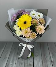 Букет цветов из:  Розы, Герберы и Хризантемы #REPLACE_PRED# Бачи-Юрте