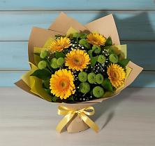 Букет цветов из:  Герберы и Хризантемы в Бачи-Юрте