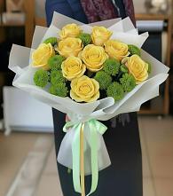 Букет цветов из:  Хризантемы и Розы в Бачи-Юрте