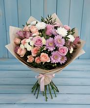 Букет цветов из:  Хризантемы, Розы и Альстромерии #REPLACE_PRED# Бачи-Юрте