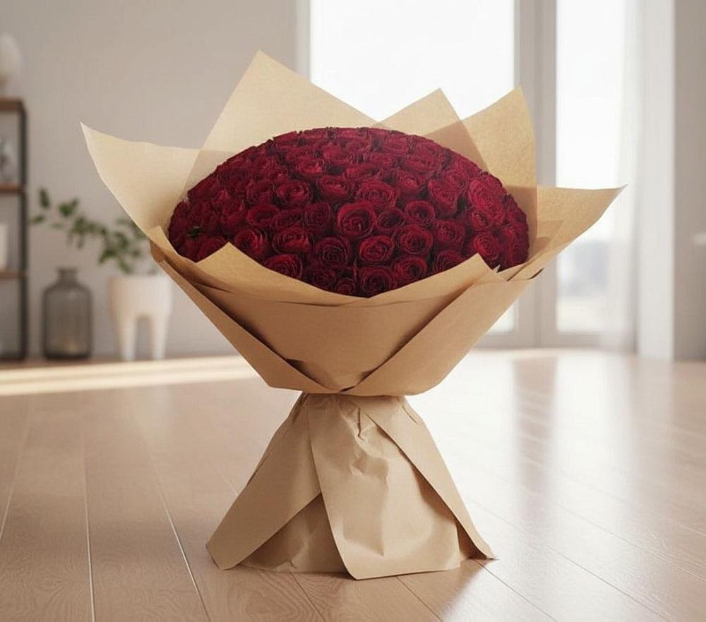 Букет 101 Красная роза в Бачи-Юрте