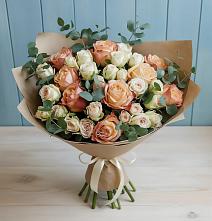 Букет цветов из:  Альстромерии и Розы в Бачи-Юрте